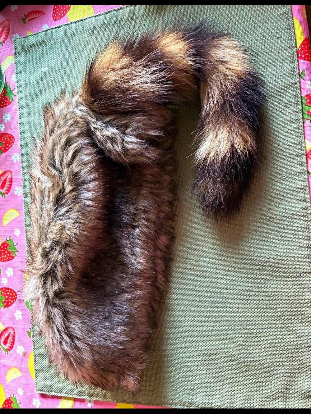 Adult vintage  Faux Fur Tail Hat - Brown